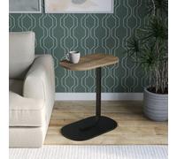 Urbn-Living Urbnliving 63Cm Height Oak C Shaped Oval Side End Wood & Metal Bedside Couch Sofa Bedroom Table