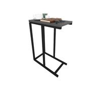 Urbn-Living Urbnliving 64Cm Height C-Shape Metal & Wood Sofa Side Nesting Anthracite Table Coffee Laptop Home Décor
