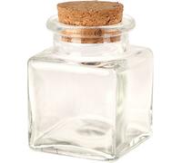 Urbn-Living Urbnliving 6Cm Height 12Pcs 50Ml Square Glass Storage Preserve Pots Jars Containers Cork Lids