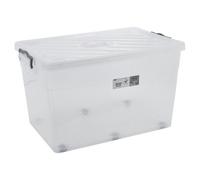 Urbn-Living Urbnliving 70L Clear Plastic Storage Box W/ Lid Rectangular Stackable Crates Home Office Garage