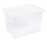 Urbn-Living Urbnliving 75 Litre Clear Container Plastic Storage Box With Clip Lid