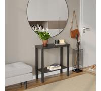 Urbn-Living Urbnliving 75Cm Height 2-Tier Wooden Narrow Console Side Black Table Entryway Hallway Furniture Home Office Unit