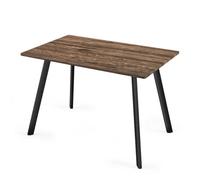 Urbn-Living Urbnliving 75Cm Height 4-6 Person Large Rustic Oak Dining Table W/ Metal Legs Kitchen Breakfast Dinner