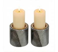 Urbn-Living Urbnliving 7Cm Marble Tea Light Candle Holder - Elegant Home Décor & Centrepiece Gift Set Of 2