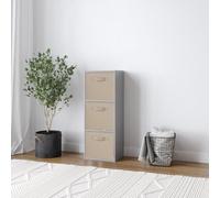 Urbn-Living Urbnliving 80Cm Height Grey 3-Tier Cube Shelving Unit With Beige Inserts