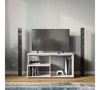 Urbn-Living Urbnliving 80Cm Height White Wooden Side Coffee Table With Storage Shelves Tv Stand