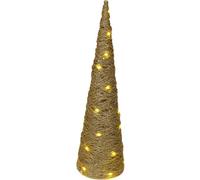 Urbn-Living Urbnliving 80Cm Led Light Up Christmas Tree Gold With Glitter Single Cone Pyramids Glitter Fairy Lights Ornament
