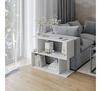 Urbn-Living Urbnliving 80Cm Width White 2-Tier Bookcase Irregular Storage Shelf Wooden Shelving Display Organiser Unit