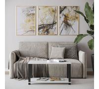 Urbn-Living Urbnliving 80Cm Width White With Black Legs 2 Tier Coffee Side Table With Shelf Tv Stand