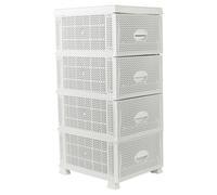 Urbn-Living Urbnliving 87.5Cm Height 4 Tier Shelf Plastic Storage Drawers Home Office Organiser Large Tower Rack Unit, White