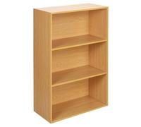 Urbn-Living Urbnliving 90Cm Height Wide 3 Tier Book Shelf Deep Bookcase Storage Cabinet Display Colour Beech Dining Living Room