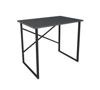 Urbn-Living Urbnliving 90Cm Width Anthracite Wooden Computer Desk Modern Study Table Workstation With Metal Legs