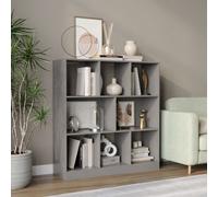 Urbn-Living Urbnliving 95Cm Height 8 Cube Grey Asymmetrical Storage Cabinet Wooden Bookcase Shelve Square Organiser
