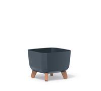Urbn-Living Urbnliving Anthracite 24Cm Square Gracia Planter Flower Pot With Legs Decorative Box Indoor Outdoor Garden