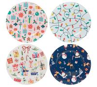 Urbn-Living Urbnliving Christmas Dinner Charger Plate 33Cm Table Placemats For Festive Dining Set Of 4