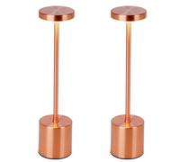Urbn-Living Urbnliving Cordless Rechargeable Led Touch Table Lamp Dimmable Usb Night Light - Copper Set Of 2