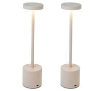 Urbn-Living Urbnliving Cordless Rechargeable Led Touch Table Lamp Dimmable Usb Night Light - Cream Set Of 2