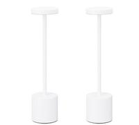 Urbn-Living Urbnliving Cordless Rechargeable Led Touch Table Lamp Dimmable Usb Night Light - White Set Of 2
