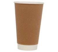 URBNLIVING Double Wall Disposable Hot Drink Cups - Ideal for Coffee Hot Chocolate Tea - Hot Coffee Tea Drinking Cup 50-500 x 8/12/16 Oz