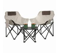 Urbn-Living Urbnliving Foldable Camping Table & Chairs Set With Storage Pockets