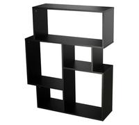 URBNLIVING 5 Cube Small Wooden Modern Side Unit (Black)