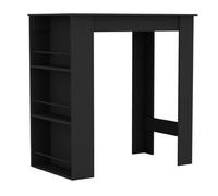 Urbn-Living Urbnliving Height 105Cm 3 Tier Black Dining Bar Coffee Kitchen Island Table Open Storage Shelves Living Room