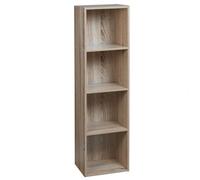 Urbn-Living Urbnliving Height 106Cm 4 Shelf Wooden Bookcase Shelving Colour Antique Oak Display Storage Shelf Unit Shelves