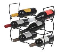 Urbn-Living Urbnliving Height 15Cm 3Pc Black Metal Free Standing Stackable Wine Bottle Rack Storage 12 Bottle Size