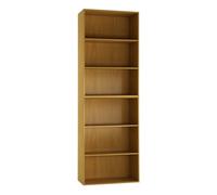Urbn-Living Urbnliving Height 180Cm Wide 6 Tier Book Shelf Deep Bookcase Storage Cabinet Display Colour Beech Dining Living Room