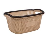 Urbn-Living Urbnliving Height 23Cm 30L Cappuccino Plastic Rattan Laundry Clothes Basket Storage Hamper With Handles