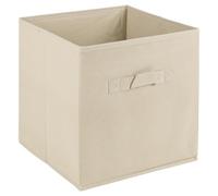 Urbn-Living Urbnliving Height 24Cm Collapsible Beige Cube Medium Storage Boxes Kids Toys Carry Handles Basket Bits Bobs Organise