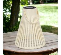 Urbn-Living Urbnliving Height 25Cm White Colour Solar Powered Lantern Led Warm White Light Indoor Outdoor Decor &handle Battery