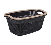 Urbn-Living Urbnliving Height 26Cm 40L Brown Plastic Rattan Laundry Clothes Basket Storage Hamper With Handles