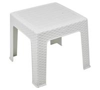 Urbn-Living Urbnliving Height 41Cm White Rattan Design Wicker Coffee Table Bistro Outdoor Plastic Garden Patio Furniture