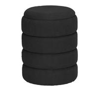 Urbn-Living Urbnliving Height 45.5Cm Soft Velvet Round Black Ottoman Storage Pouffe Footstool Dressing Vanity Chair