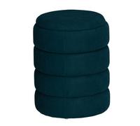 Urbn-Living Urbnliving Height 45.5Cm Soft Velvet Round Teal Blue Ottoman Storage Pouffe Footstool Dressing Vanity Chair