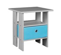 Urbn-Living Urbnliving Height 45Cm 2 Tier Bedside Table Grey And Light Blue 1 Drawer Nightstand