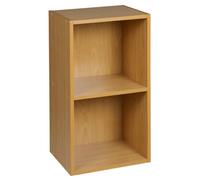 Urbn-Living Urbnliving Height 53.6Cm 2 Tier Wooden Bookcase Shelving Colour Beech Display Storage Shelf Unit Wood