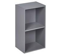 Urbn-Living Urbnliving Height 53.6Cm 2 Tier Wooden Bookcase Shelving Colour Grey Display Storage Shelf Unit Wood