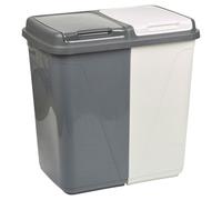 URBNLIVING 90L Double Kitchen Recycling Laundry Duo Bin Garbage Under Cabinet Trash Can (90 -Grey and White)