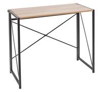 Urbn-Living Urbnliving Height 74Cm Rectangle Wooden Folding Table Steel Colour Oak Legs Computer Work Office Desk Bedroom
