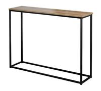 Urbn-Living Urbnliving Height 75.5Cm Wooden Free Standing Hallway Colour Oak Console Table Living Room Shelf Display Metal Legs