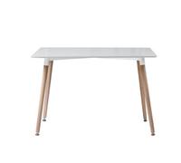 Urbn-Living Urbnliving Height 75Cm 4 6 Seat Tromso Rectangle Scandi Colour White Style Kitchen Table Wooden Legs Dining Room