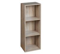 Urbn-Living Urbnliving Height 79.5Cm 3 Shelf Wooden Bookcase Shelving Colour Antique Oak Display Storage Shelf Unit Shelves