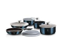 Urbn-Living Urbnliving Height 8.4Cm Berlinger Haus 12Pc Aquamarine Space Saving Cookware Set Pots Pans Induction Lids Handle