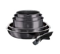 Urbn-Living Urbnliving Height 8.4Cm Berlinger Haus 12Pc Carbon Pro Space Saving Cookware Set Pots Pans Induction Lids Handle