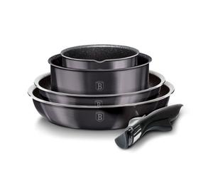 Urbn-Living Urbnliving Height 8.4Cm Berlinger Haus 9Pc Black Carbon Pro Saving Cookware Set Pots Pans Induction Lids Handle
