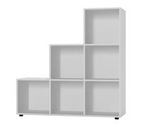 Urbn-Living Urbnliving Height 90.5Cm 6 Cube Step White Storage Bookcase Unit