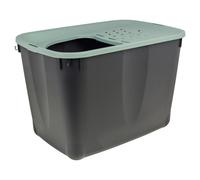URBNLIVING Large Plastic Cat Litter Box with Vented Lid - Spacious Pet Litter Bucket, Enclosure & Storage Container for Cats