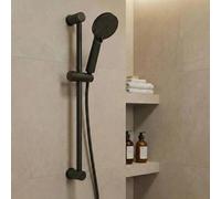 Urbn-Living Urbnliving Matt Black Shower Set With Riser Rail, Handheld Shower Head And 1.5M Hose, 3 Spray Settings Universal Bathroom Kit